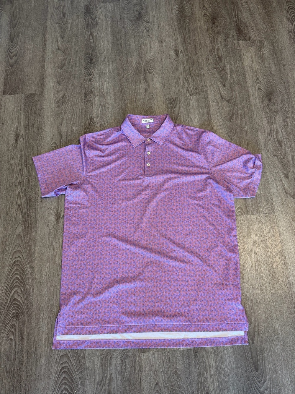 Peter Millar Summer Comfort Polo Men's XL Purple Geometric In EUC